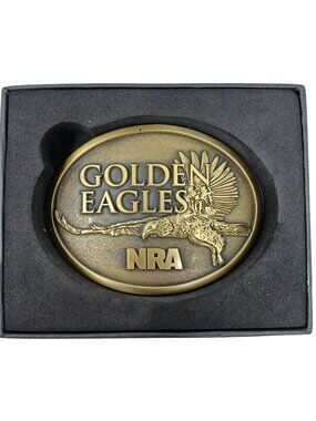 NRA Golden Eagles 2013 Commemorative LTD Belt Buckle Brass W/Box #D-5